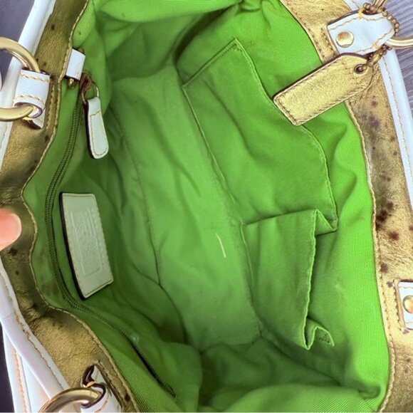 Vintage rare Coach Straw ladybug leaf tote bag purse rhinestone handbag summer - Picture 5 of 16